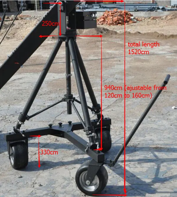 12m Jimmy Jib Camera Crane With Unique Height Adjusted Tripod