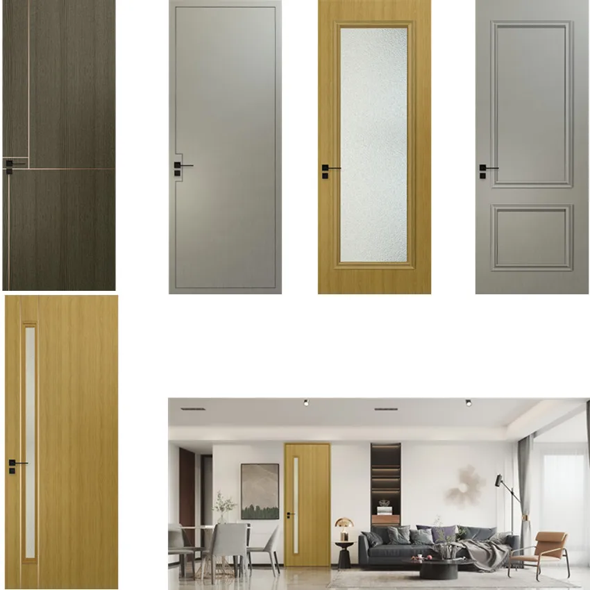 Modern Design Wpc Doors Waterproof Material Interior Door