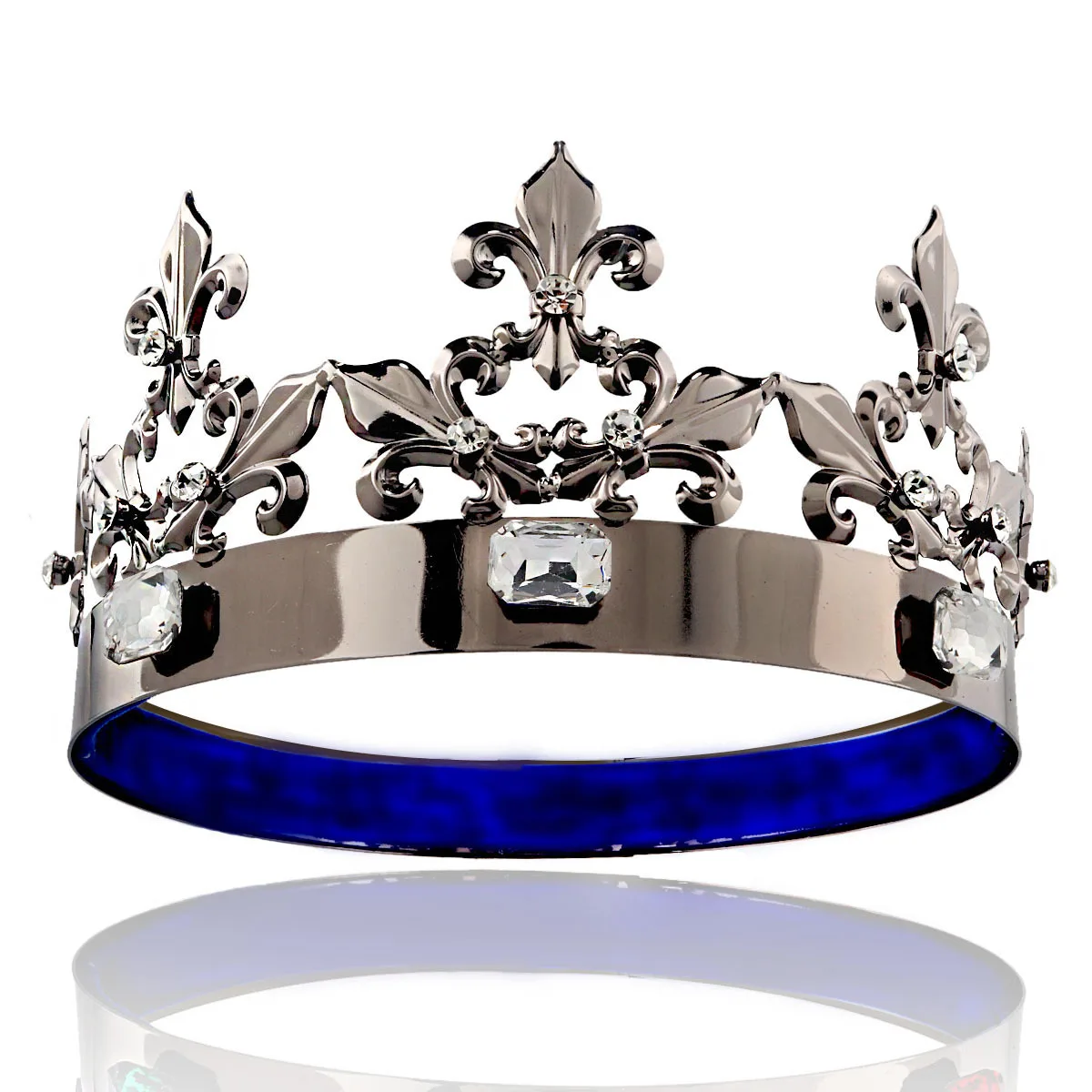 BELLEWORLD Mahkota corona Plastic Crystal Silver King Crown 