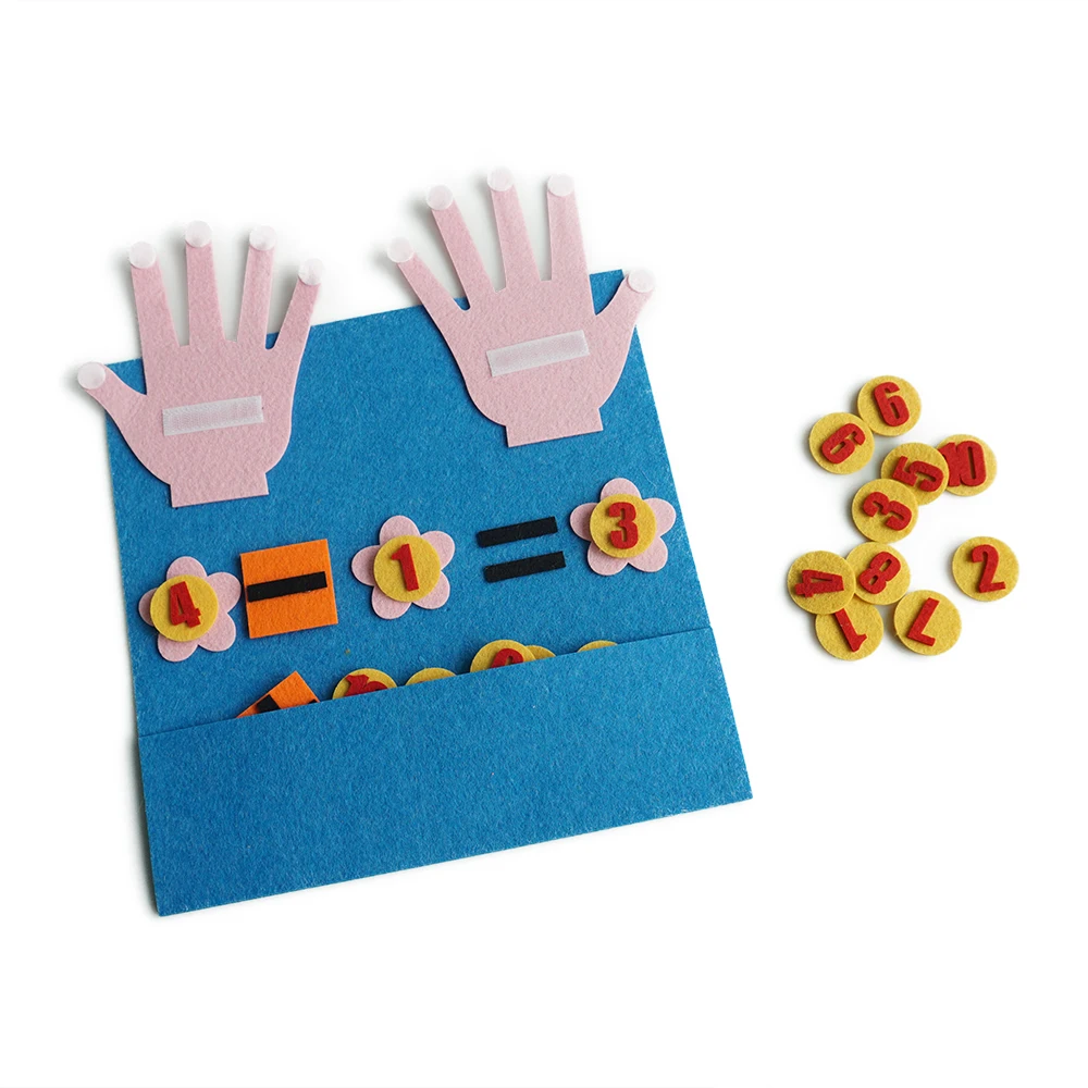 Upin learn number counting addition subtraction felt intellectual diy fingers toy