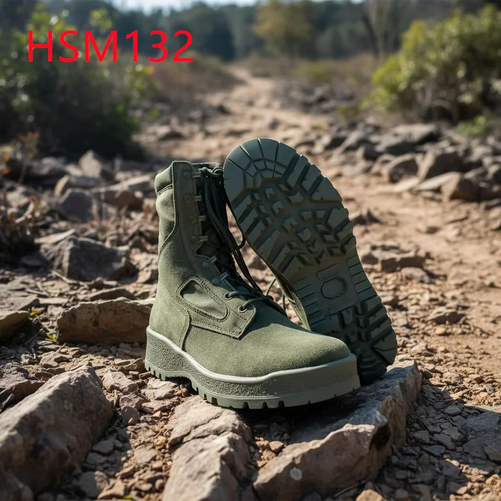 ZYF, Botas clássicas Belleville para selva, populares no mercado das Filipinas, parte superior verde, sola de borracha em duas cores, botas para caça HSM132