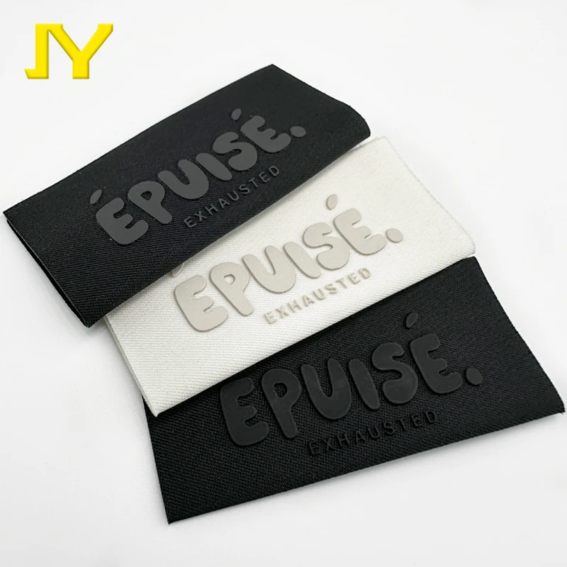 Изготовленный на заказ резиновый силиконовый 3D тканый ярлык логотип швейный Утюг сумках для одежды одежда Роскошная этикетка