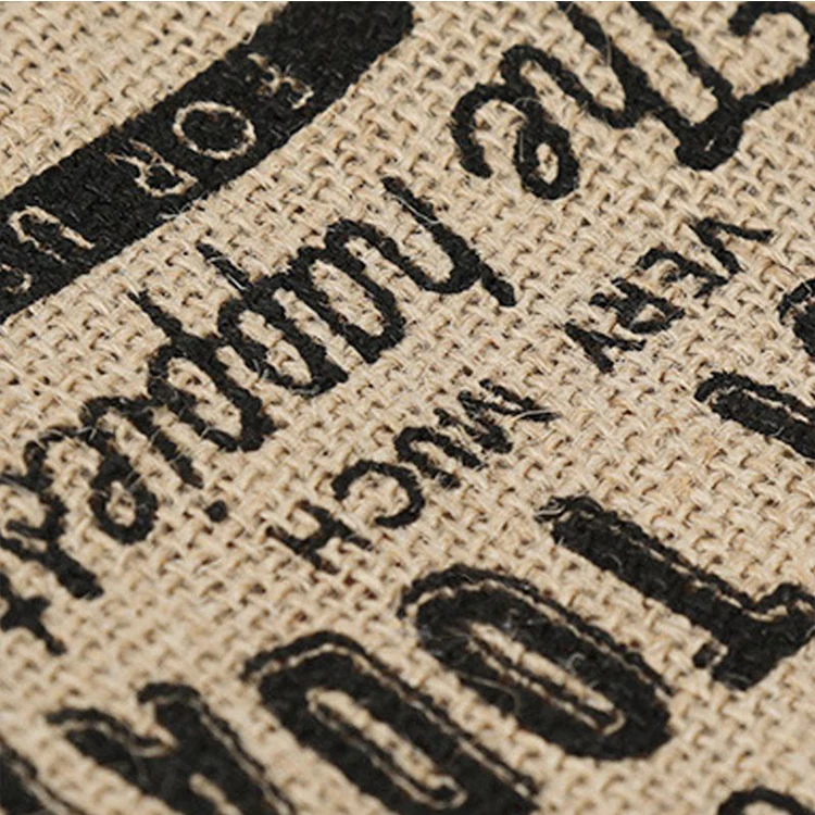 Wholesale Cheap Reusable Custom Logo Printed Grocery Shopping Tote Jute Bag with Leather Handle Large Hemp Burlap