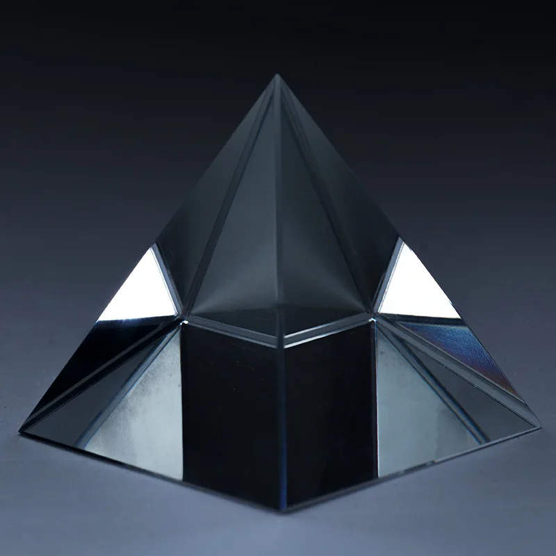 Honor of Crystal Top Quality Polyhedron Clear Glass Blank Pyramid Prism Optical Crystal Pyramids Paperweight Ornament