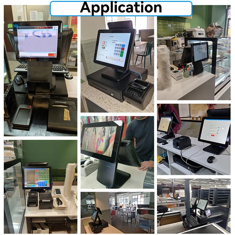 Snack Bar Computer Printer Paper Billing Cashier Machine Desk Keyboard Pos System Cash Register for Business