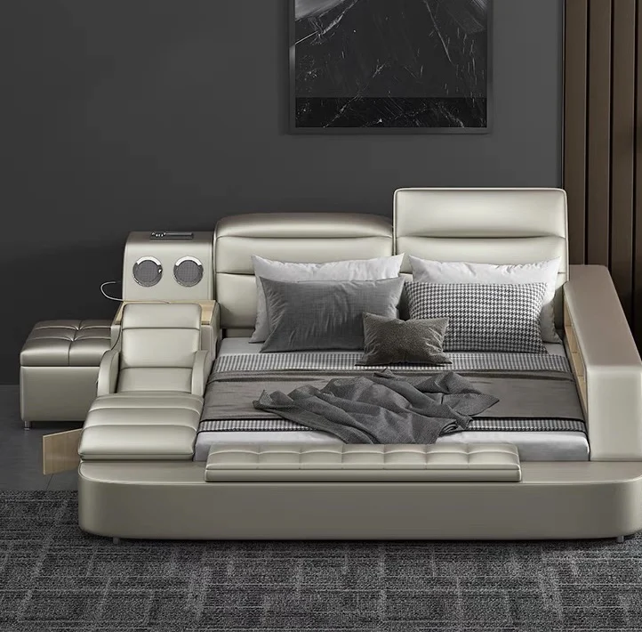 Modern Bedroom Furniture Leather King Queen Bed With Speaker Usb Charger Bed Buy Modern 1657