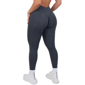 Women's Sports Moisture-Wicking Yoga Pants Sexy Butt-Revealing Sports Fitness Leggings with Waist-Revealing Design