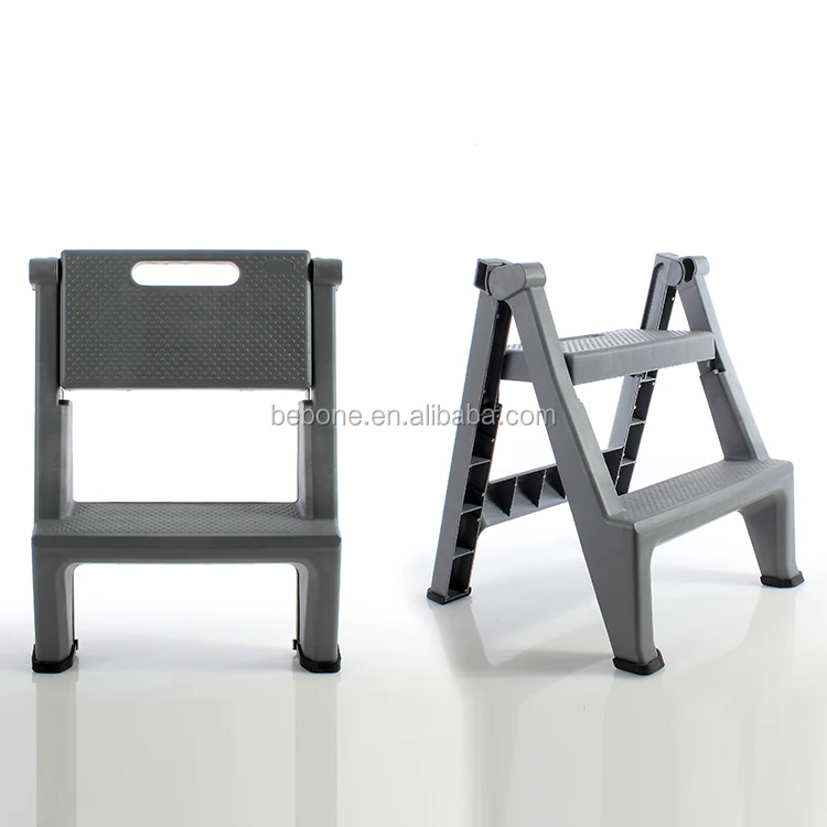 Plastic Folding Step Stool  2 Step Folding Ladder for Kitchen Garden