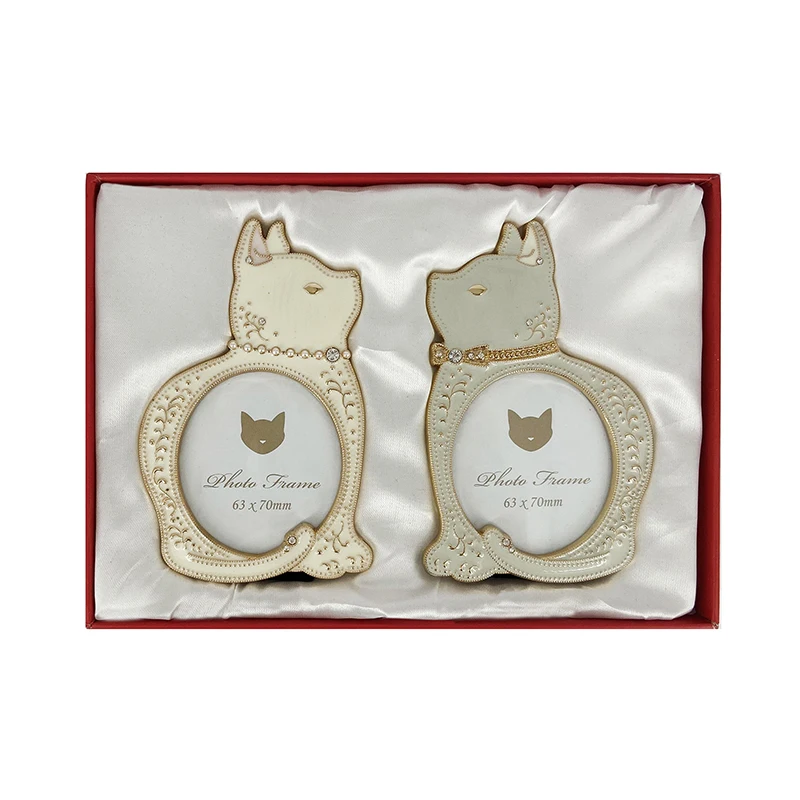 Cat Shape Photo Frames  Enamel Zinc Alloy Metal Photo Frame for Home Decoration Wedding Gift