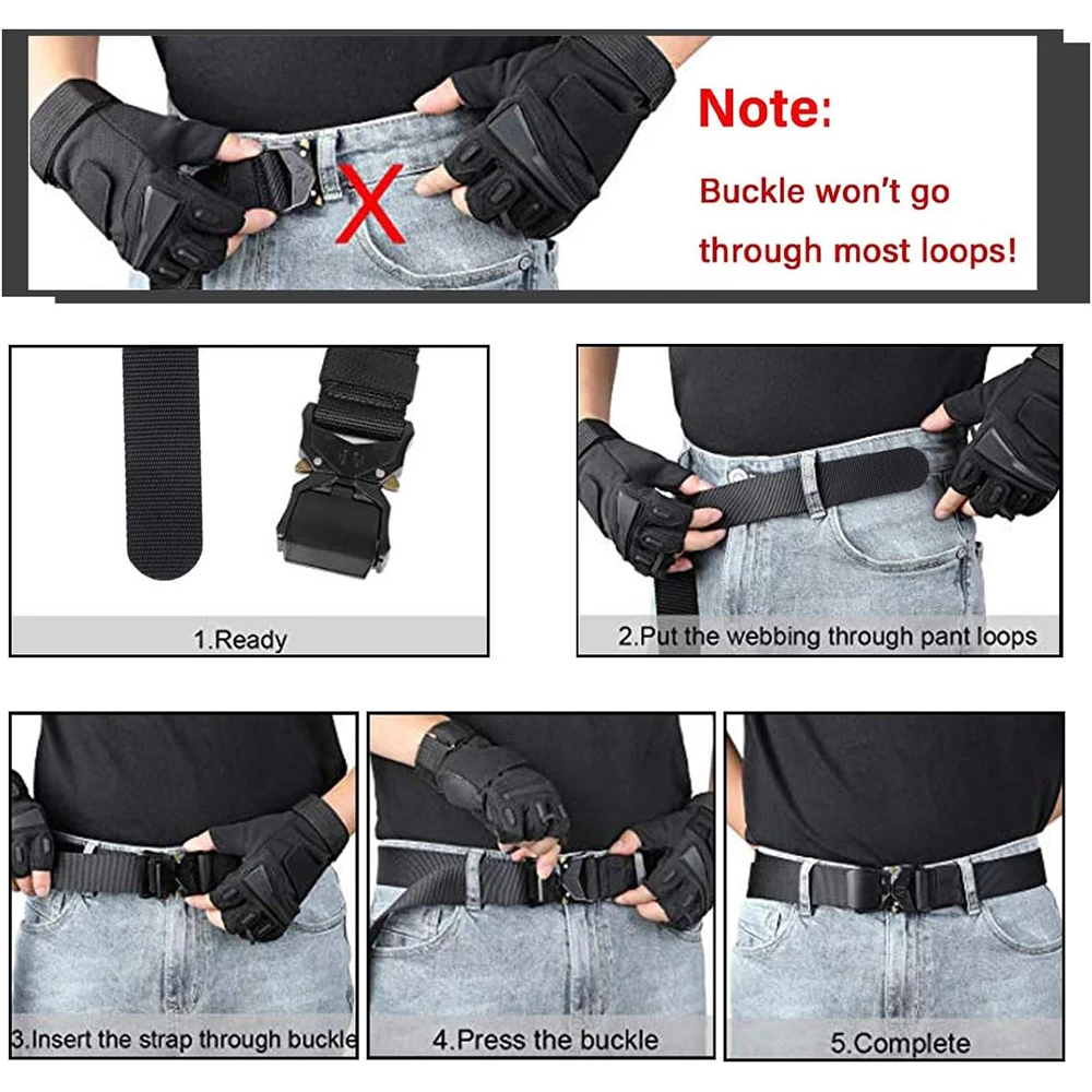 Waterproof Multifunctional Fashionable Adjustable Training Tactical Belt Durable Men Nylon Work Heavy Duty Belt