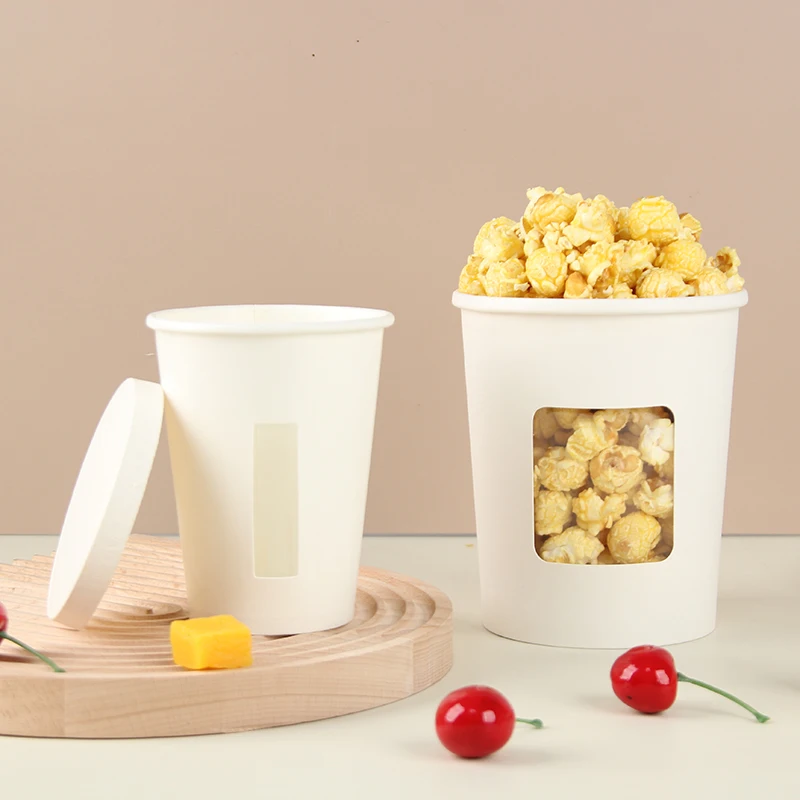 New Arrival Food Grade Custom logo Disposable Takeaway Coffee Window Paper Cup for Cold and Hot Drink Packaging details