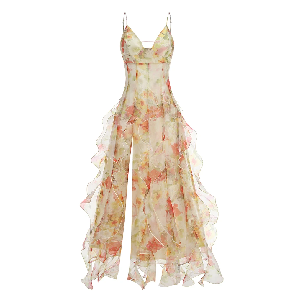 Sb2982 Kimshein Floral Print Sleeveless Summer Dress