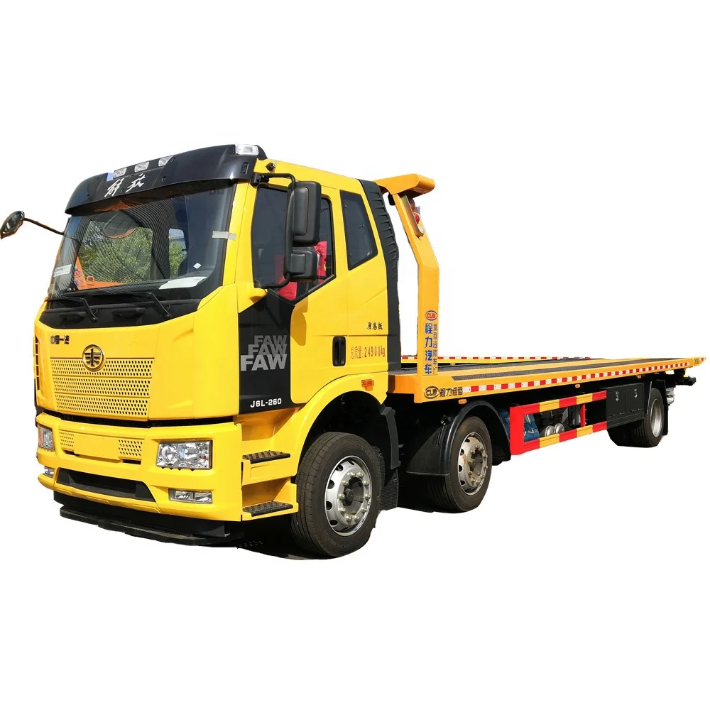 Self Loading FAW J6L 4x2 220hp 10ton Car Carrier Double Platform Towing Truck