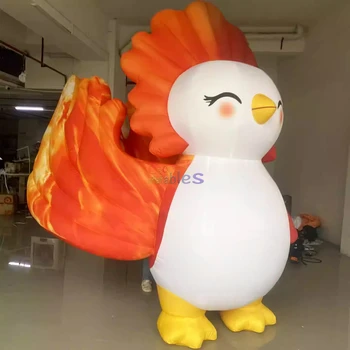 Giant Inflatable Phoenix Parrot with Wing Cartoon Turkey Character Advertising Inflatable Animal for Event Decoration