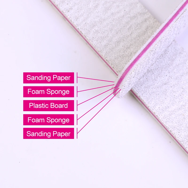 Professional Nail Tools Double Side Custom logo Emery Board Disposable Nail File 80 100 180 240  Washable  Nail File Set