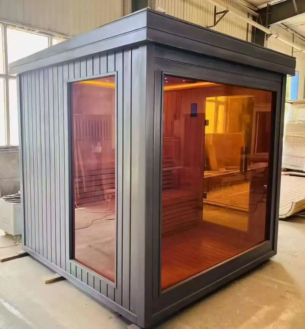 Multifunctional Sauna Trailer Outdoor Use Smart Home Saunas for  2 3 4 Person Use Steam Room Dry Portable Sauna