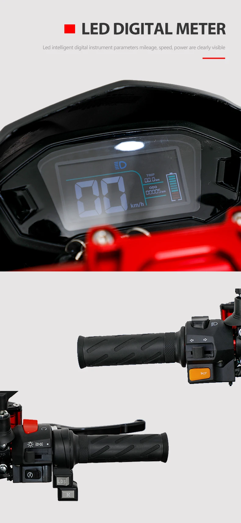 Professional Design Mini 2000W Electric Racing Motorcycle 60KM Per Hour Electric Moto Bike for Sale