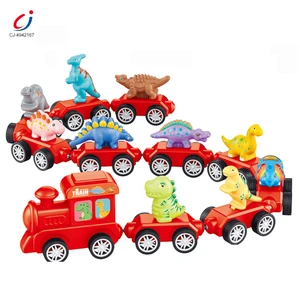 Chengji Magnetic Car Toy Train 21pcs Colorful Children Dinosaur Educational Car DIY Dinosaur Number Train