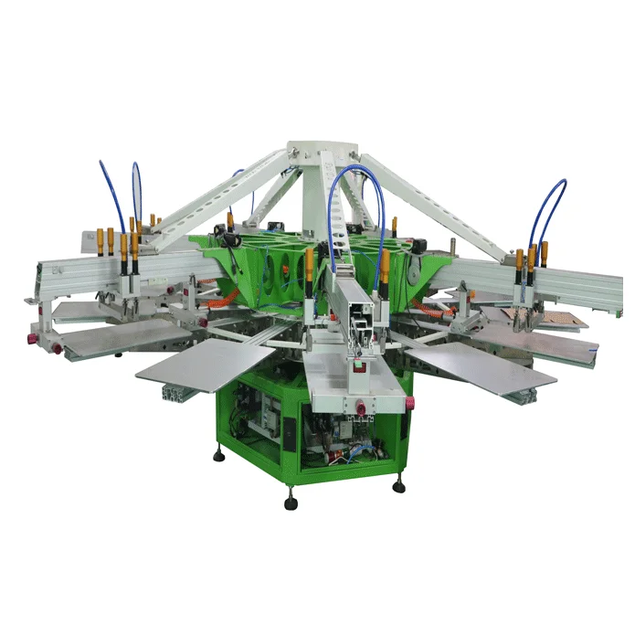 Автоматически 6 видов цветов трафаретная печатная машина для одежды