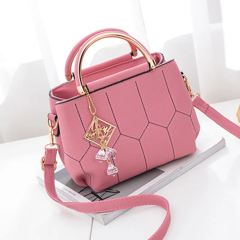 Wholesale 2021 New Designs Women's Pu Leather Shoulder Handbag Lady Bags  Women Handbags pink Girl Tote Bag From m.