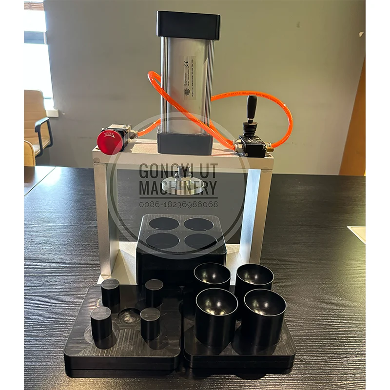 Small low cost bath bomb pressing machine for the production and processing of salt bath balls.