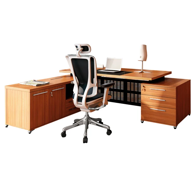 Büro-Schreibtisch-Möbel-Set, gebogener Büro-Schreibtisch, Chef-CEO-Schreibtisch