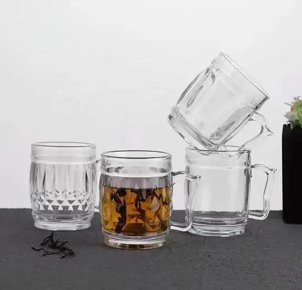 Factory Cheap Price 170ml Glass Tea Cup Drinking Sets Barrel Shape Doyalex 6oz Coffee Mugs for Bar KTV Home Restaurant Hotel