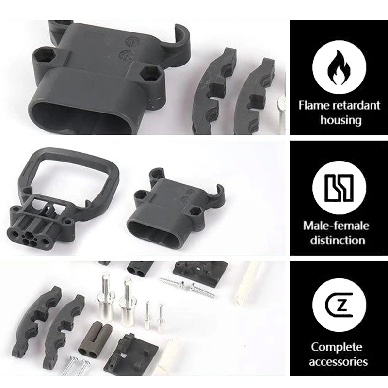 2P 80A 160A 320A 150V Forklift Plug Car Battery Connector , Male Female Forklift Power Connector 1