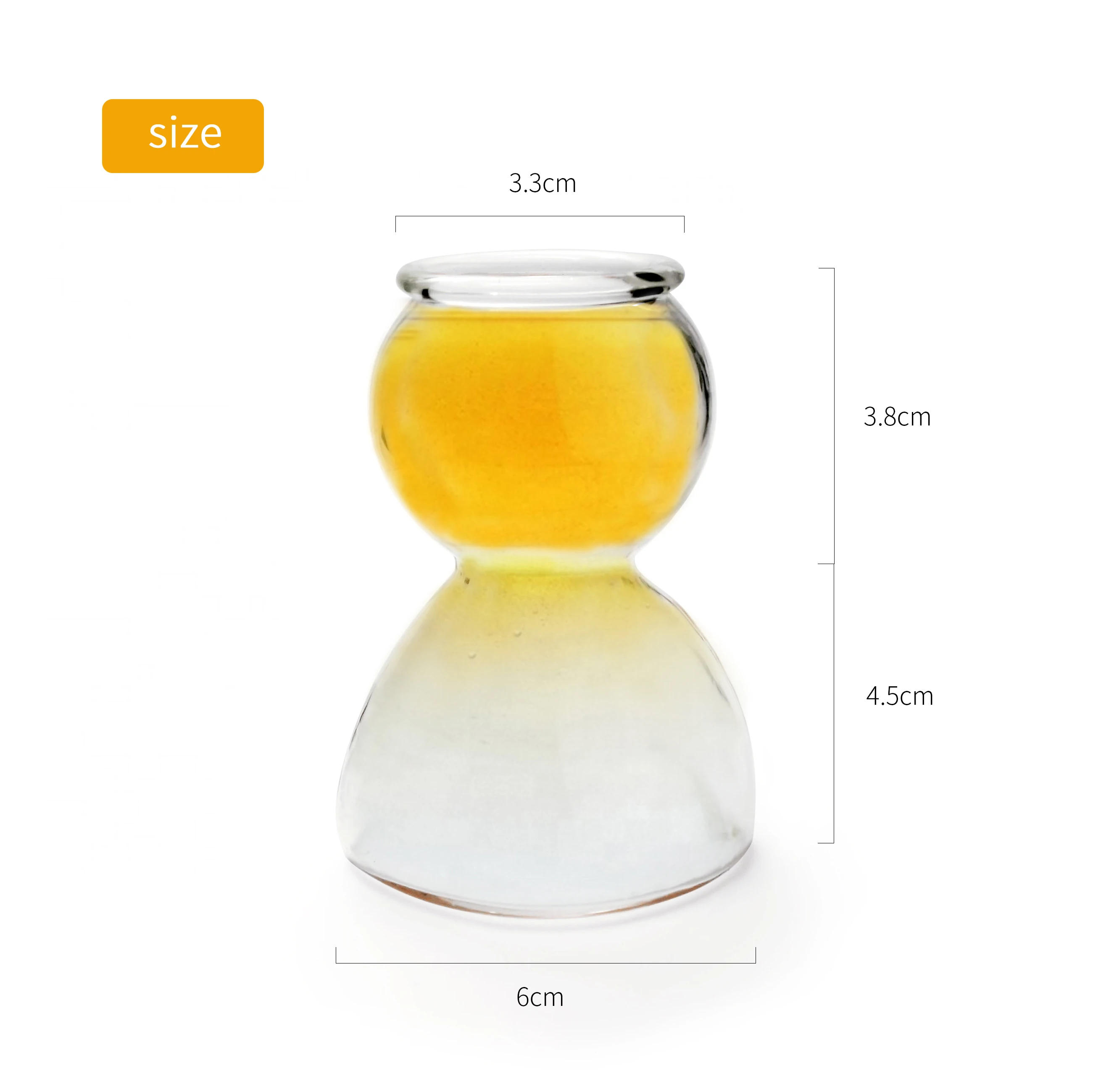 Wholesale Double Bubble Layered shot glass Custom logo