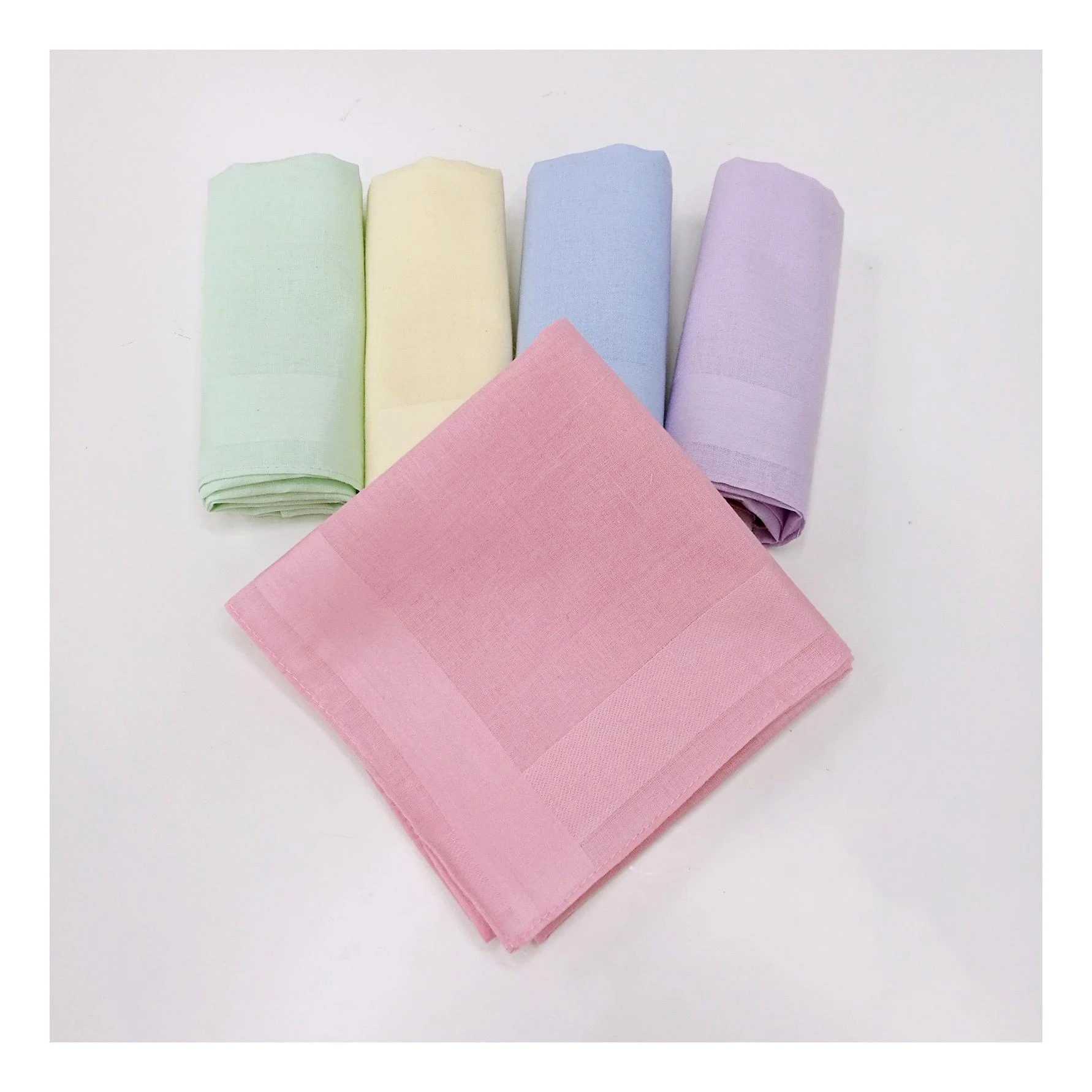 Men Handkerchief And Women Solid Color Cotton Handkerchiefs Small Colored