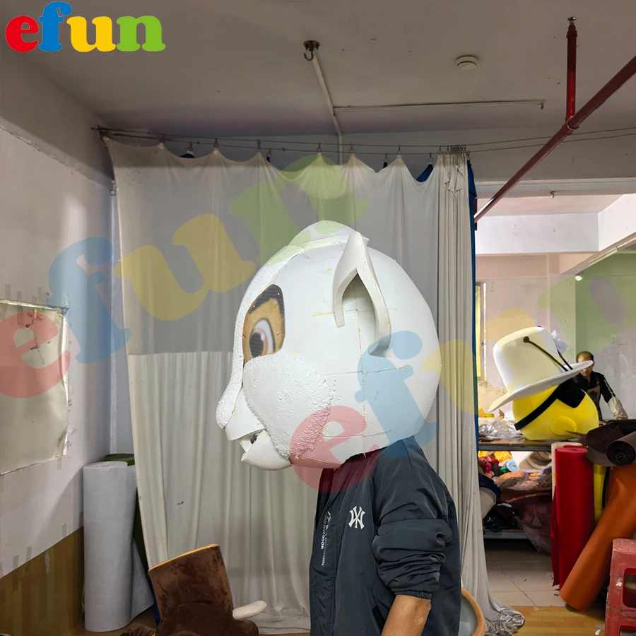 Efun MOQ 1 PC Custom  Yellow Raccoon Mascot Costume Adult Cartoon yellow lion Character Costume for Sale