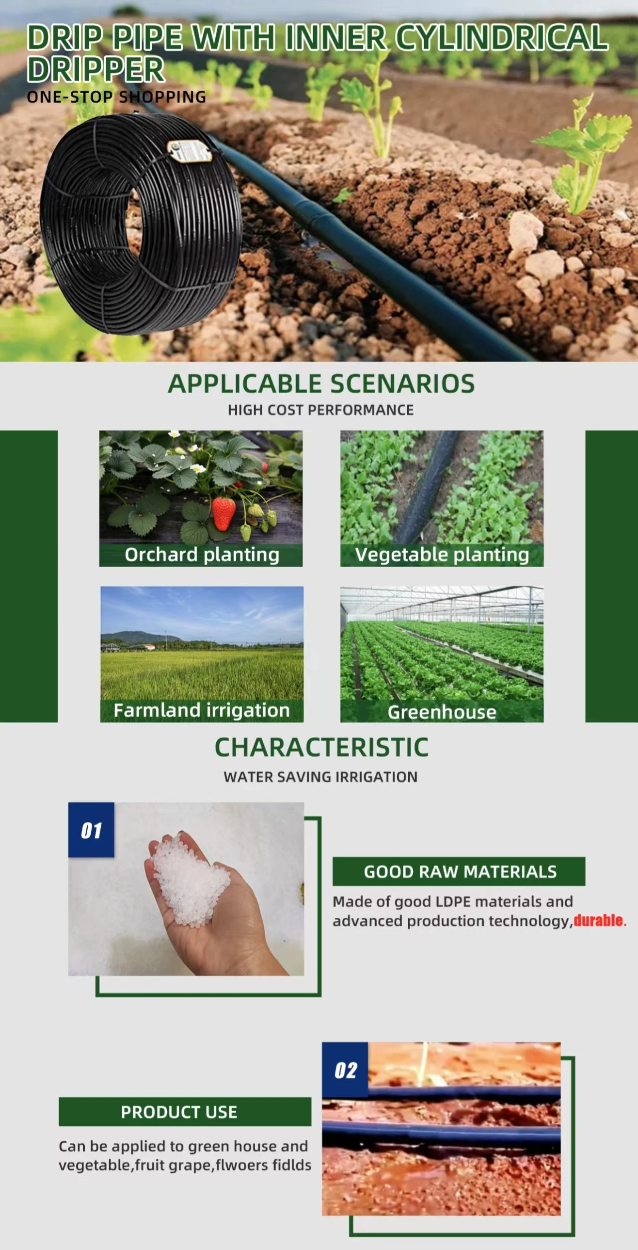 1 Hectare Drip Irrigation System Drip Pipe 16mm Tape Plastic Irrigation