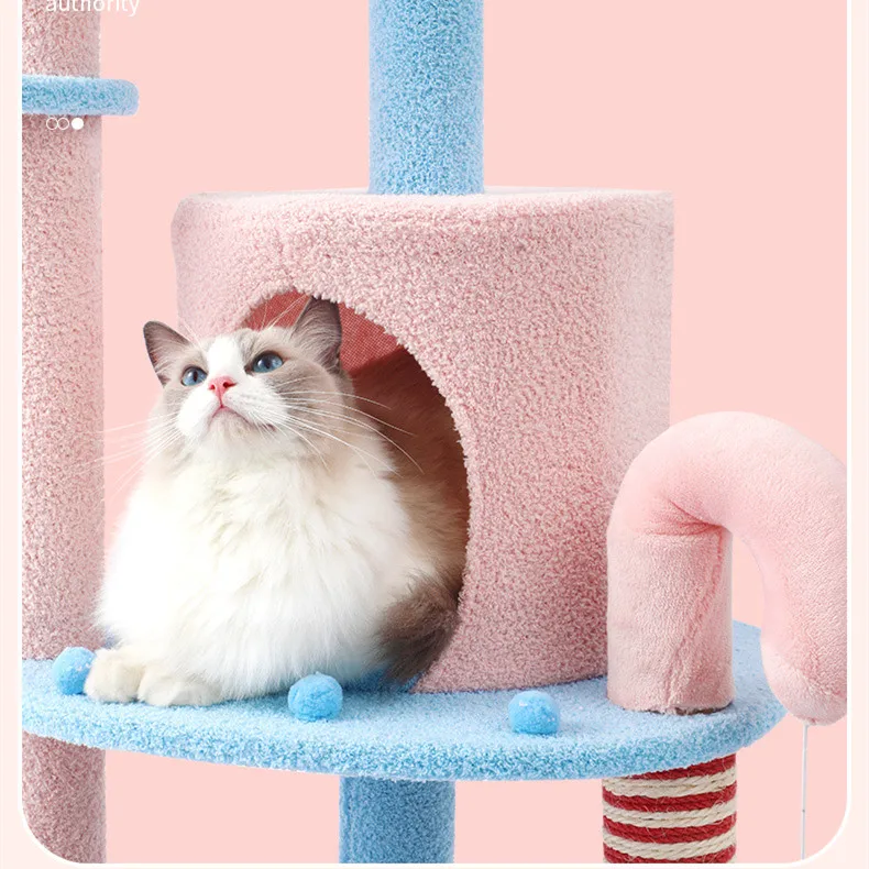 Cat Tree Nest Large Cat Tree Pink Sisal Lollipop Cat Scratching Board ...