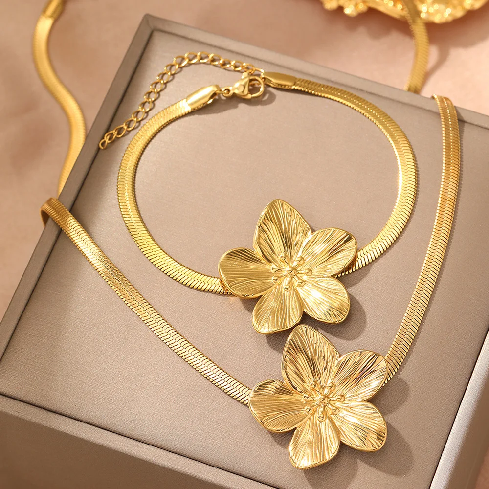 Flower and Bangel set (Stainless Steel)