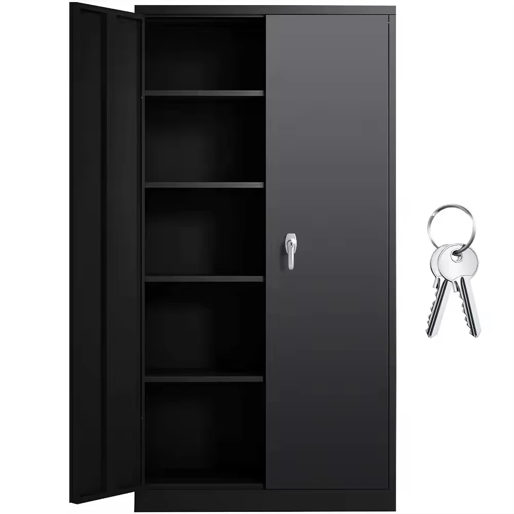 Large Capacity Metal Filing Cabinet with Lockable Double Doors