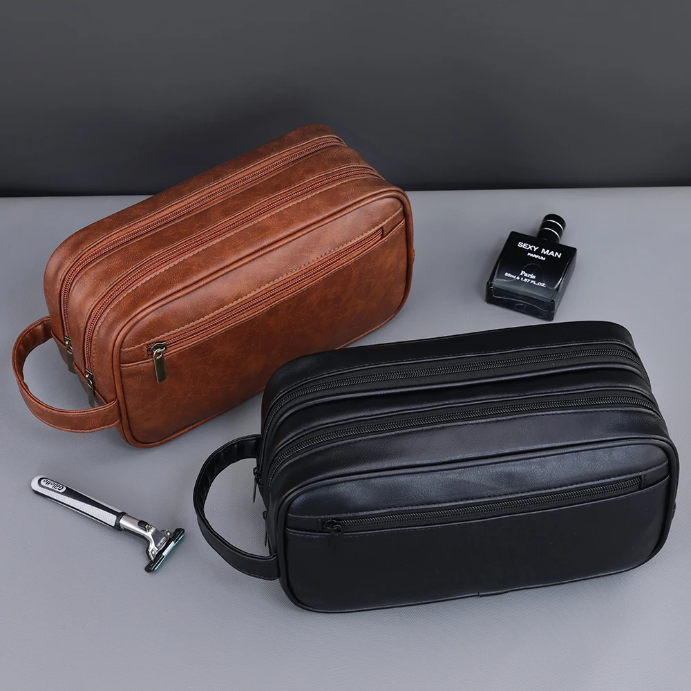 Corporate Branded Toiletry Bag Factory Customized Men PU Leather Toiletry  Bag Wholesale Buy Custom Logo Dopp Kit in Bulk