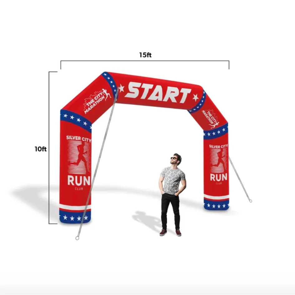 Custom Inflatable Arch Angel to Mark the Start / Finish Lines of Sports Events With Constant Air and Sealed Air Optional
