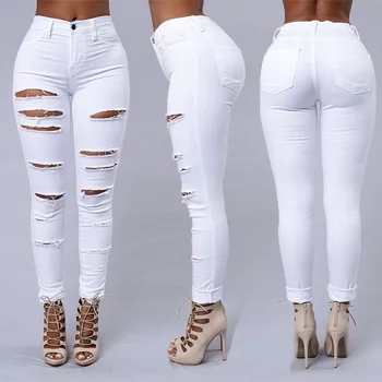 Personality Womens Jeans Comfortable Stretch Ladies Pants Female ...