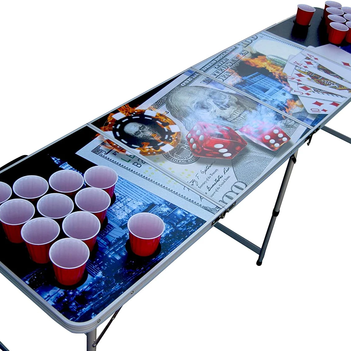 vegas poker portable beer pong table