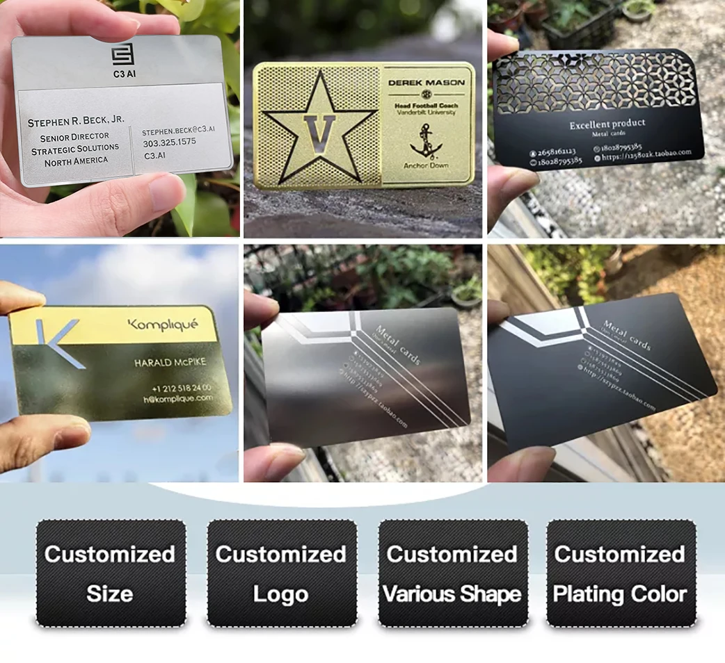 Designer Cheap Metal Credit Craft Embossed Business Cards with logo