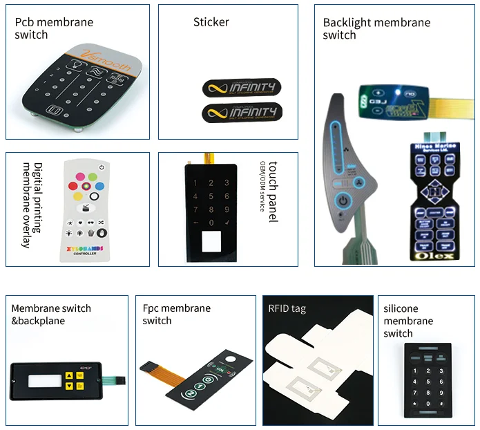 Switch Emboss Paper OEM embossing button membrane front panel switch keyboard with back ...