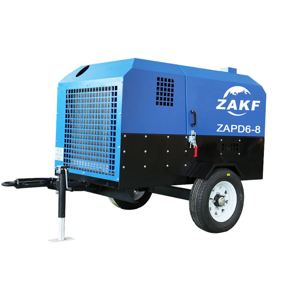 Взрывные Модели 212cfm 41kw 8bar дизельный мобильный Компрессор портативный винтовой воздушный компрессор