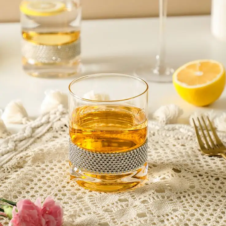 Современный модный прозрачный бокал цвета шампанского/вина/Highball/Dof с золотой ртутью и стразами