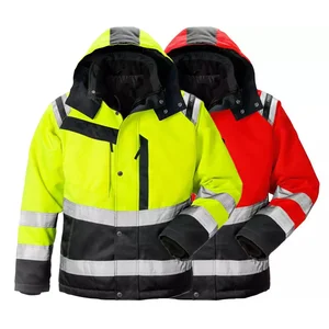 Class 3 High Visibility Industrial Worker Mining Engineers Construction Electrical Winter Reflective Hi Vis Work Safety Jacket