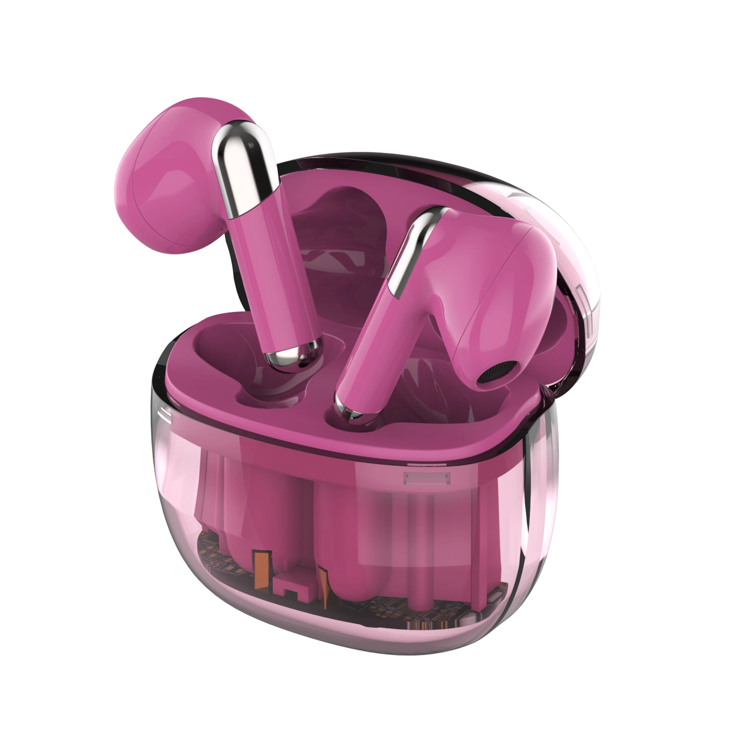 Small Crystal Bean Transparent Earphone Wireless BT5.4 Headphones TWS Earbuds Handsfree
