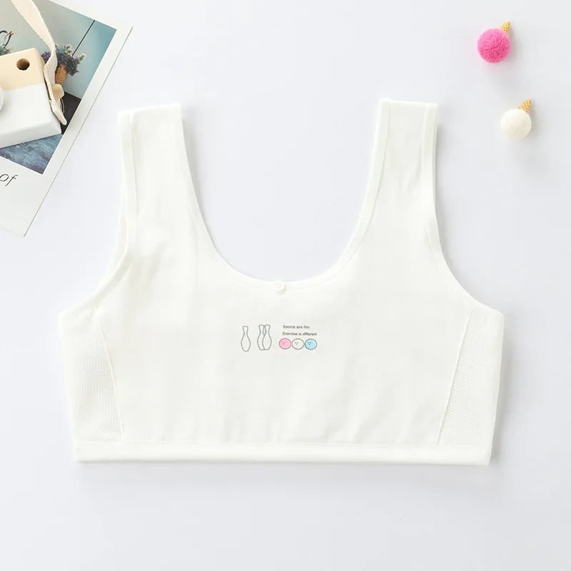 Explosive Models Simple Youthful Design First Phase Kids Bra Puberty Kids Comfort Breathable Tank Tops Bra for Teenage Girl