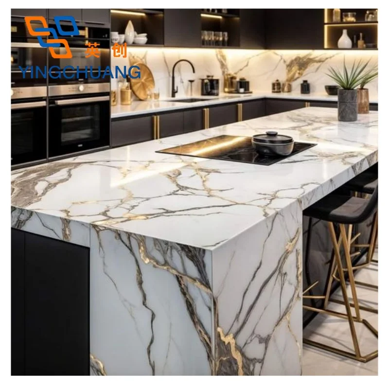 Yingchuang Modern Design UV Coated PVC Wall Sheet Waterproof Marble Panels for Decorated Wall
