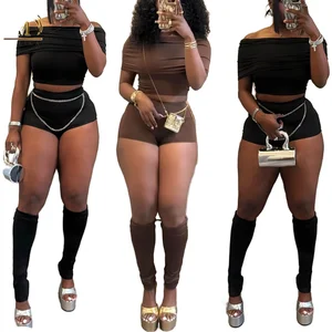 Customize Women's Trendy Summer Three-Piece Set Black Strapless Top Shorts Calf Socks Sexy and Leisurely Above Knee Clothing