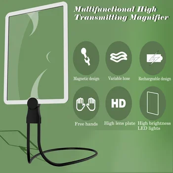 Hands-free Magnifying Glass with Light, Magnifying Glass for Reading, Magnifying Glass for Neck Repair Sewing Low Vision Elderly
