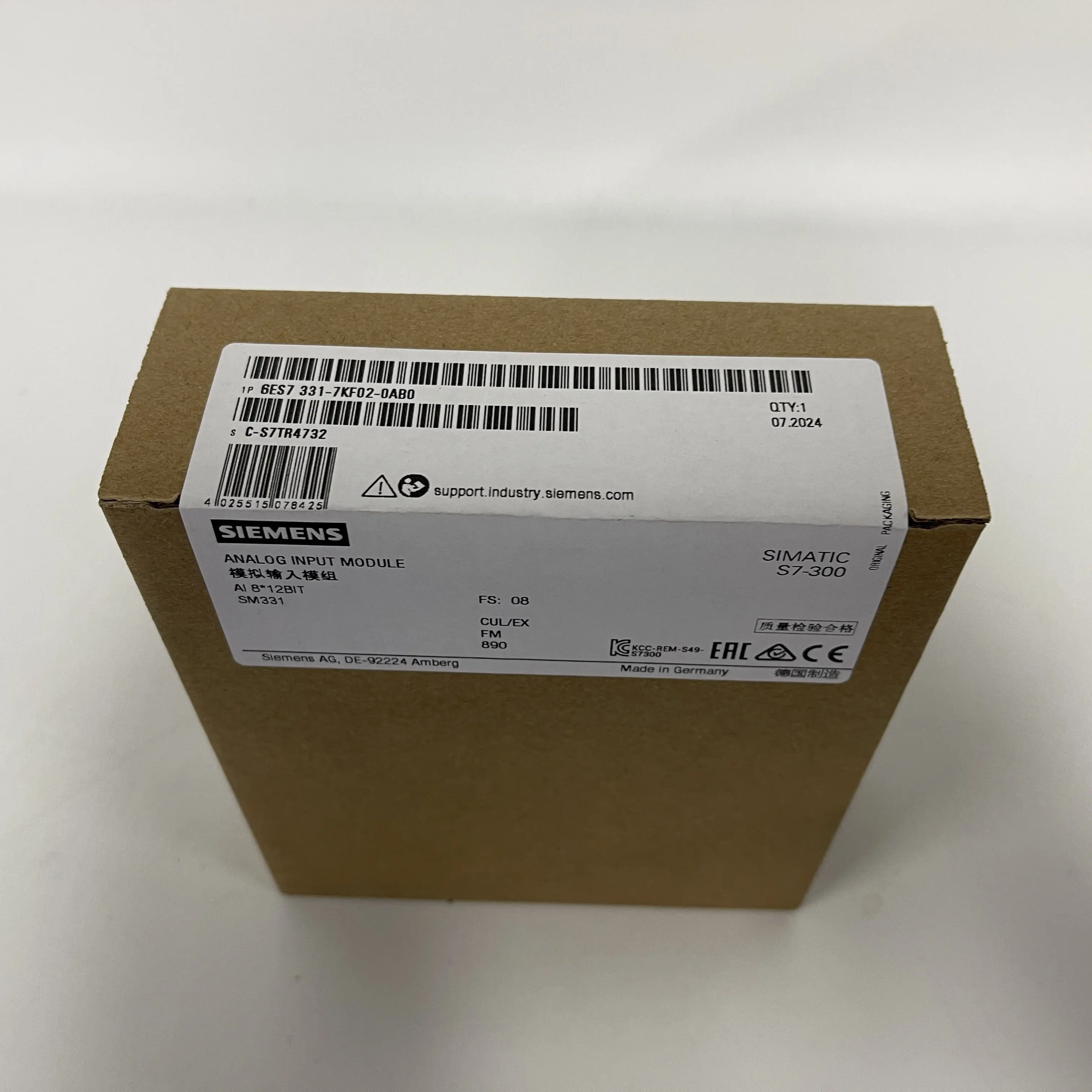 SIEMENS Analog Input Module S7-300 6ES7331-7KF02-0AB0